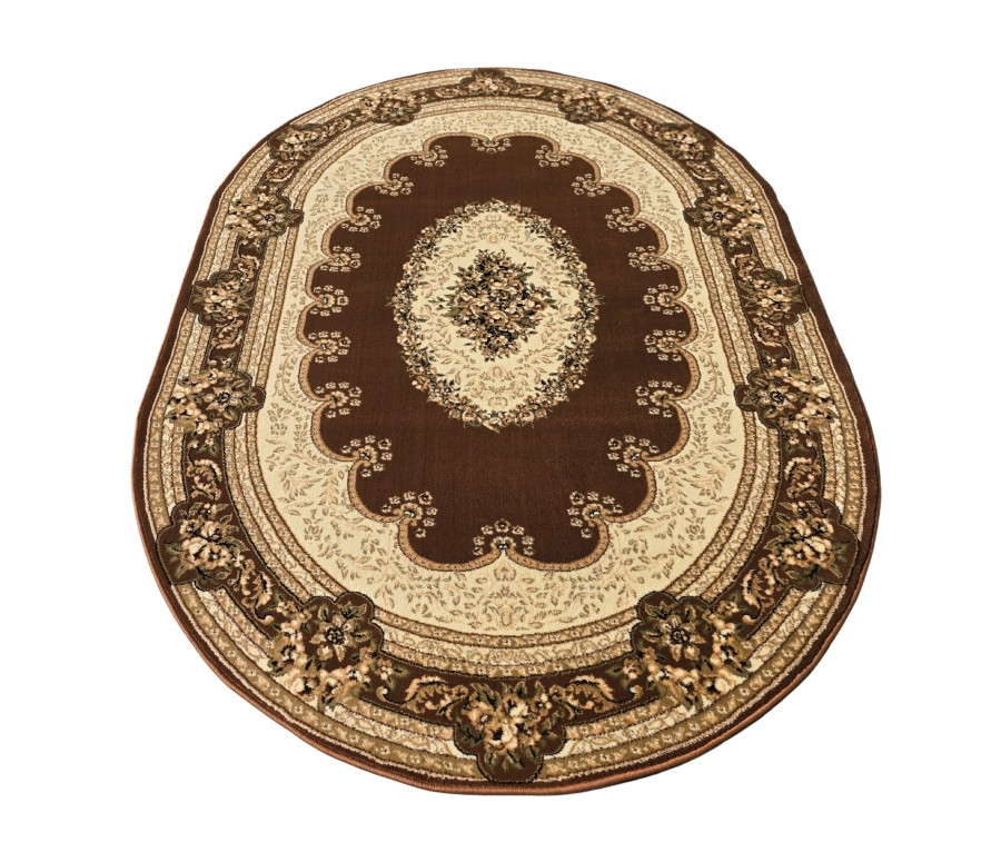 Dywan do salonu tradycyjny Orient N002 owal brown